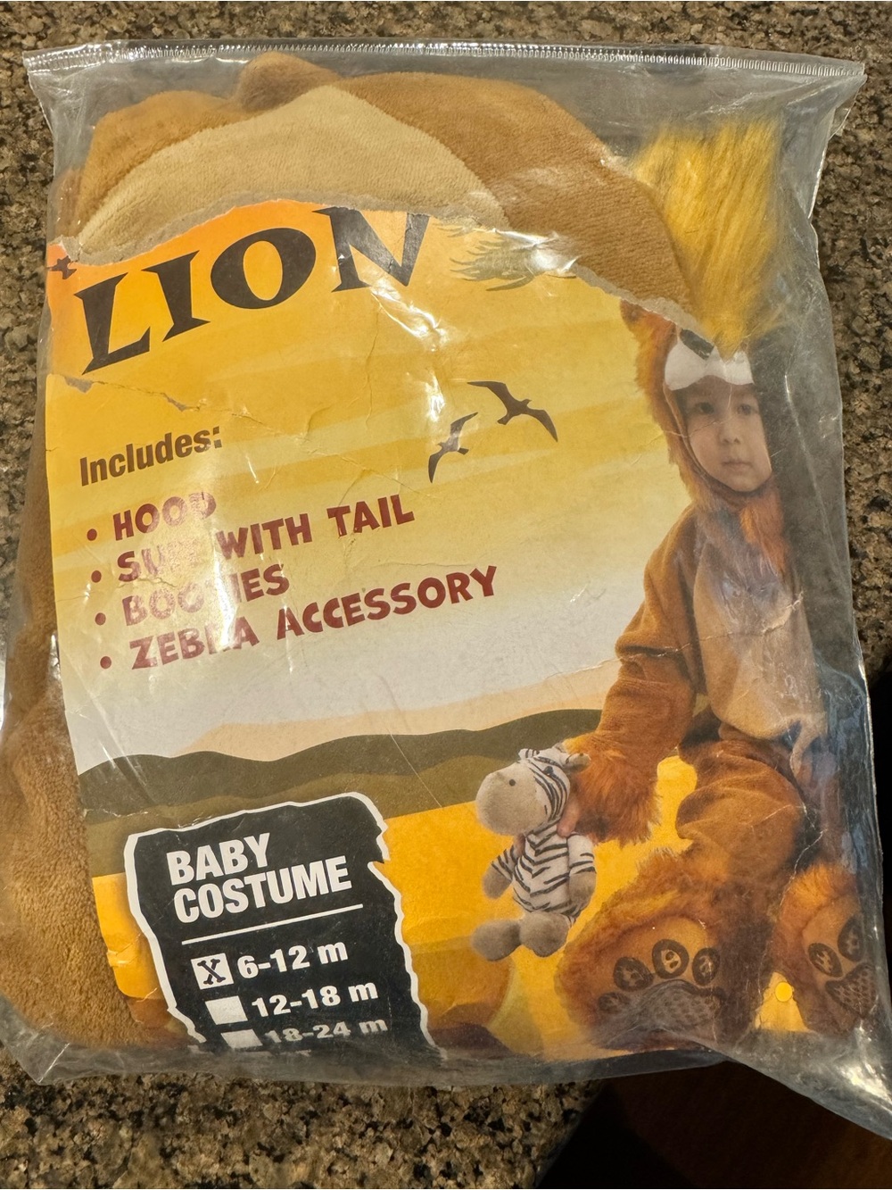 Baby Lion Costume in Brown with Hood and Tail